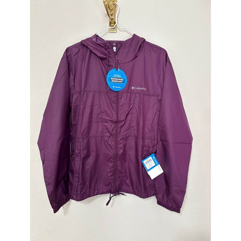 NWT‎ Columbia Rockwell Falls Windbreaker Womens Size M Purple Water Resistant